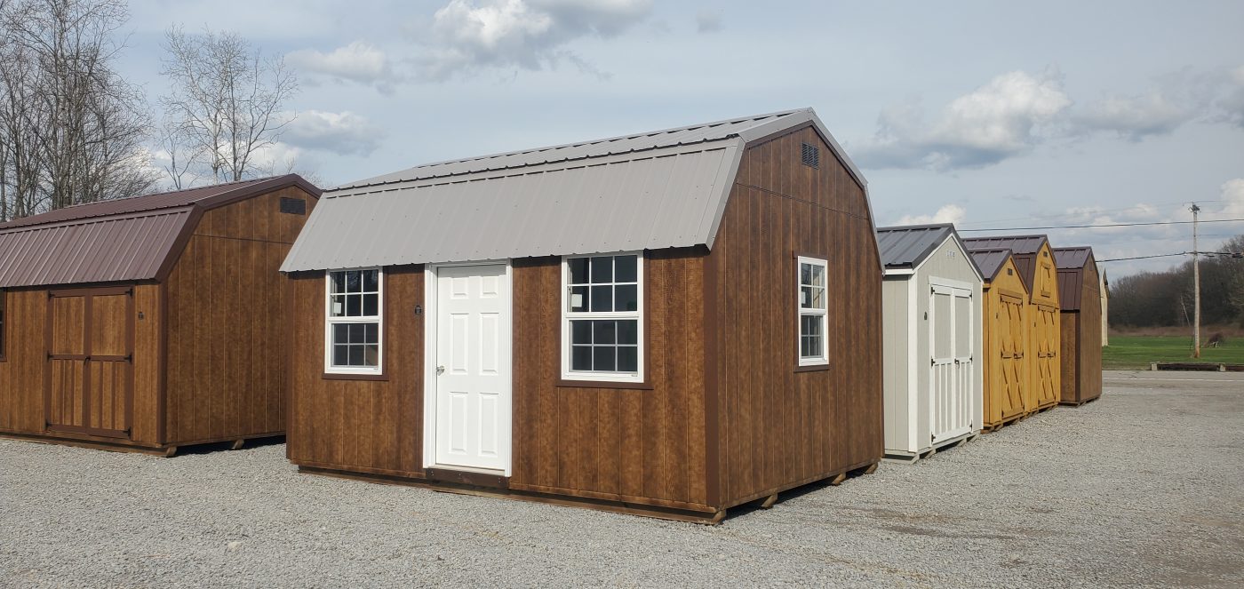 Utility Shed Pewter siding on lot.
