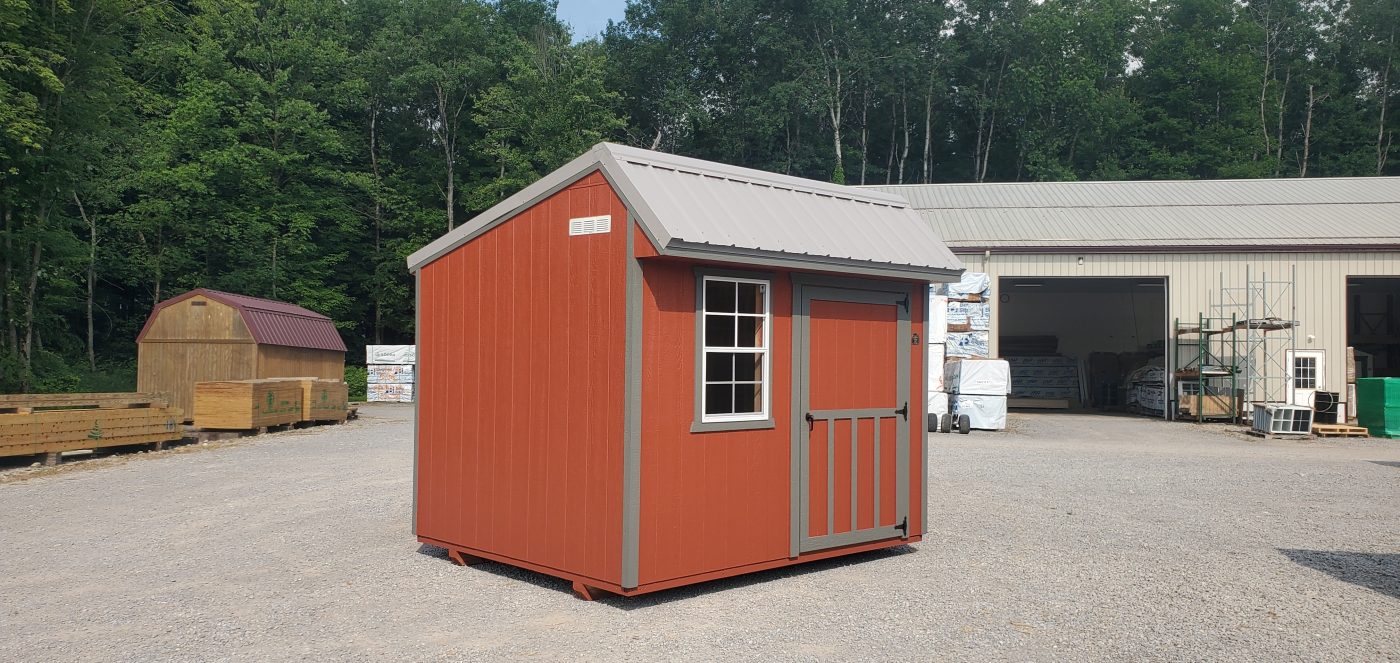 Red Utility Shed on lot