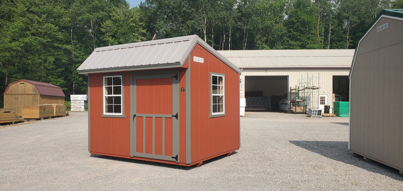 Utility shed painted red