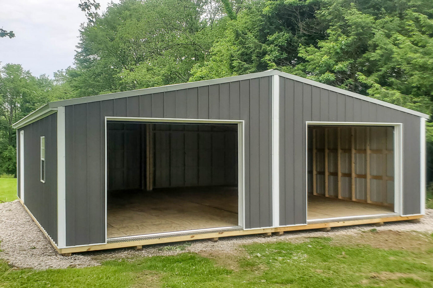 Full Frontal View with Open Garage Door