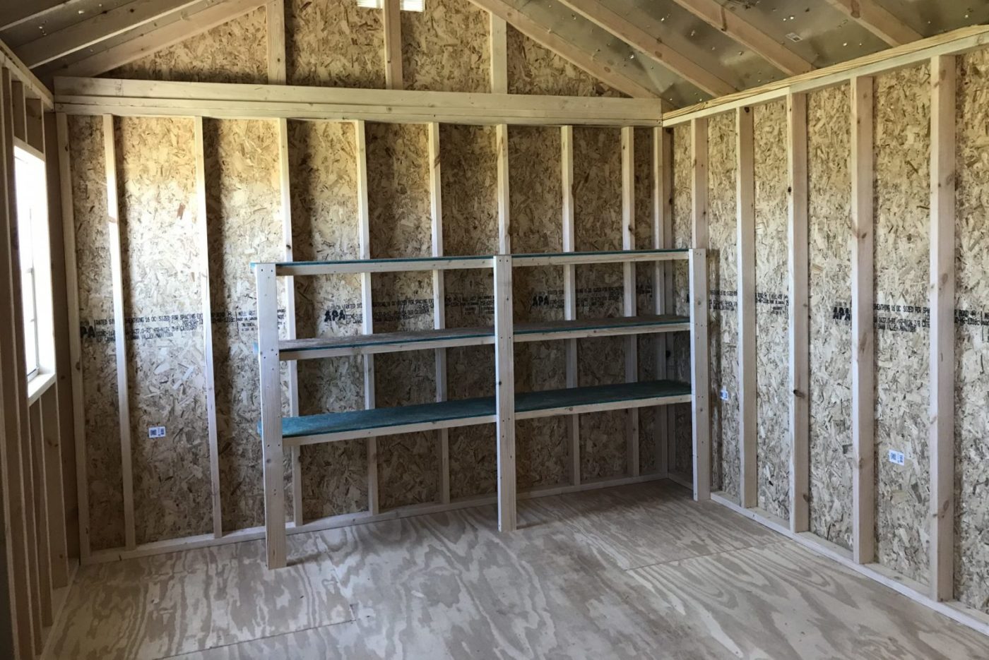 8x10 storage shed interior