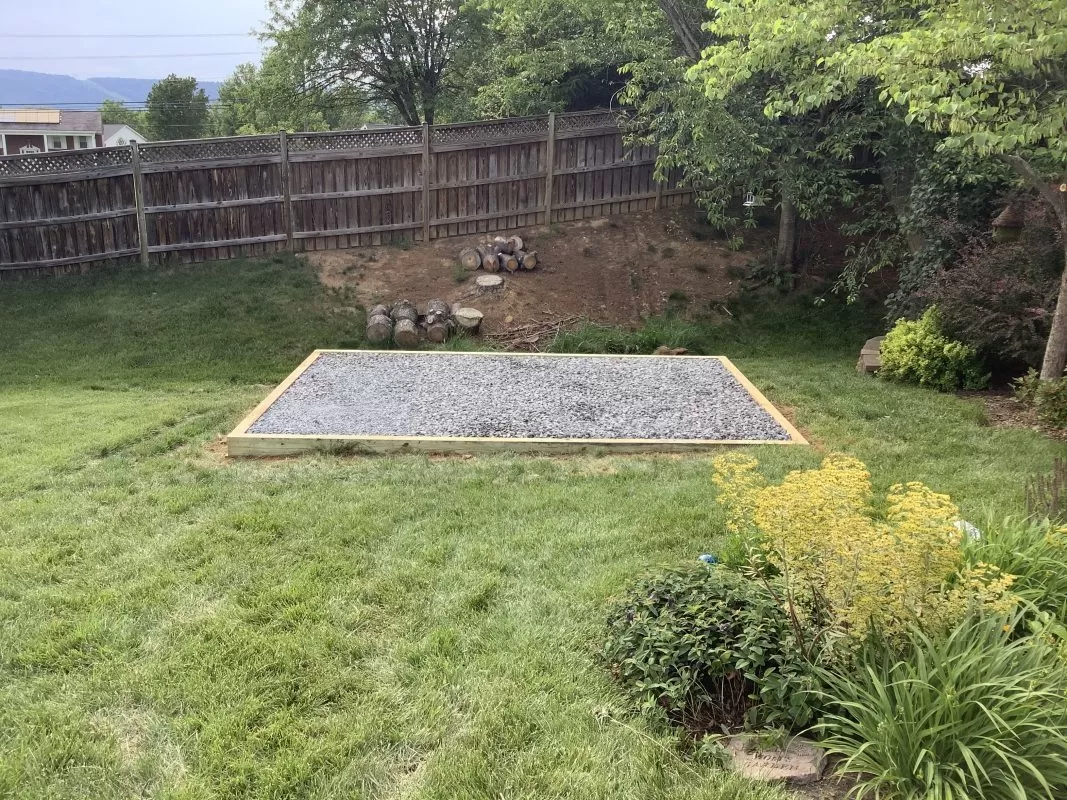 small backyard shed foundation