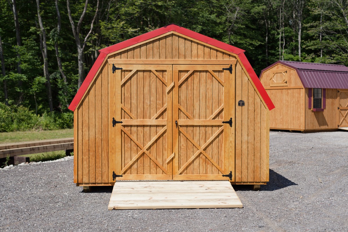 Barn shed in storage shed lot