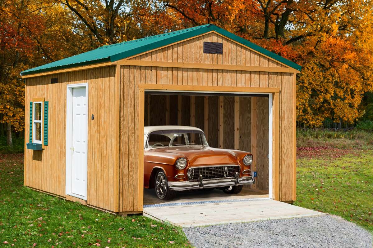 classic car storage shed