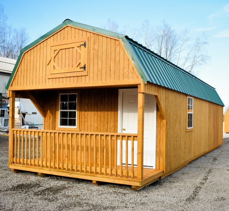 lofted cabin prefab shed 3