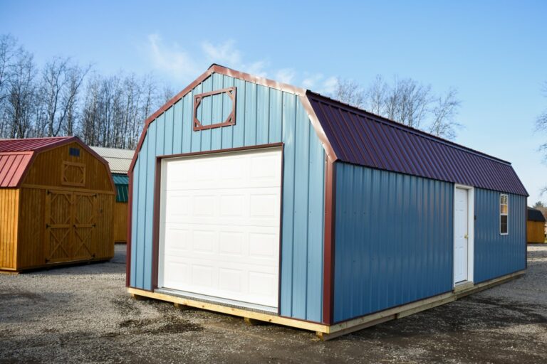 lofted garage prefab shed 2
